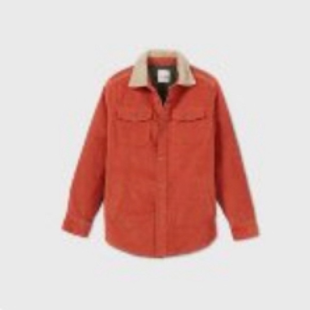 Cat & Jack XS (4-5) Orange Corduroy Shacket with Shearling Collar